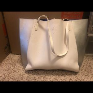 White & Silver Large Purse/Handbag